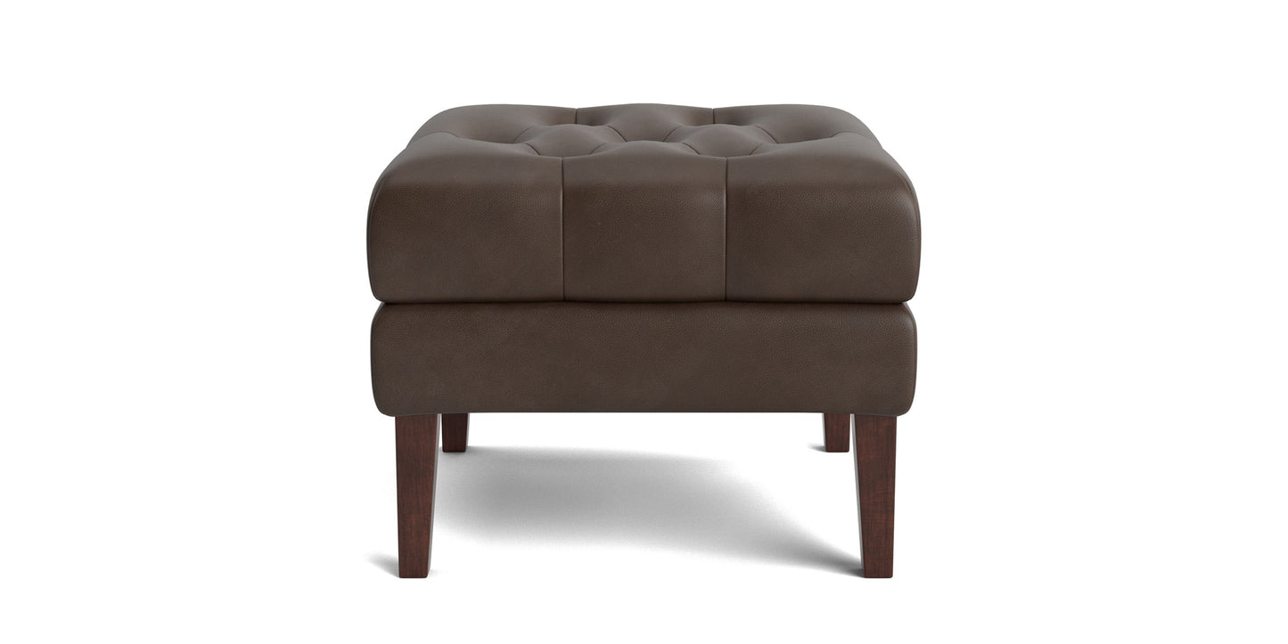 Danbury Leather Ottoman Bassett