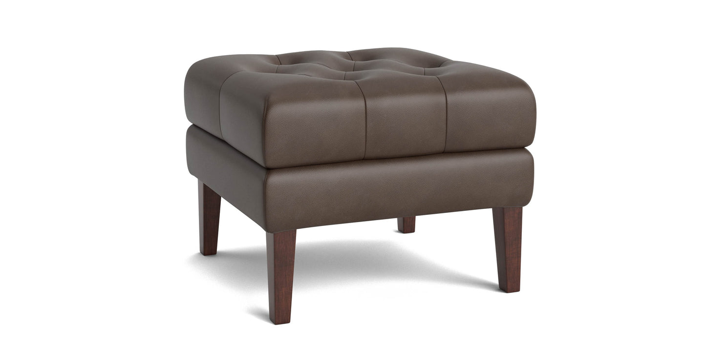 Danbury Leather Ottoman Bassett