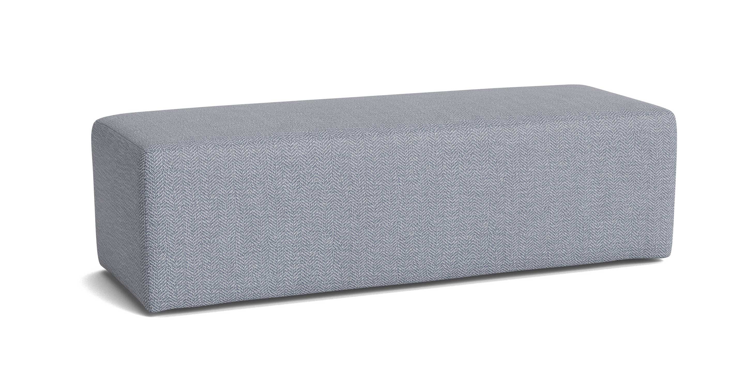 Bassett Rolland Rectangular Ottoman — Custom Fabric, Made in USA