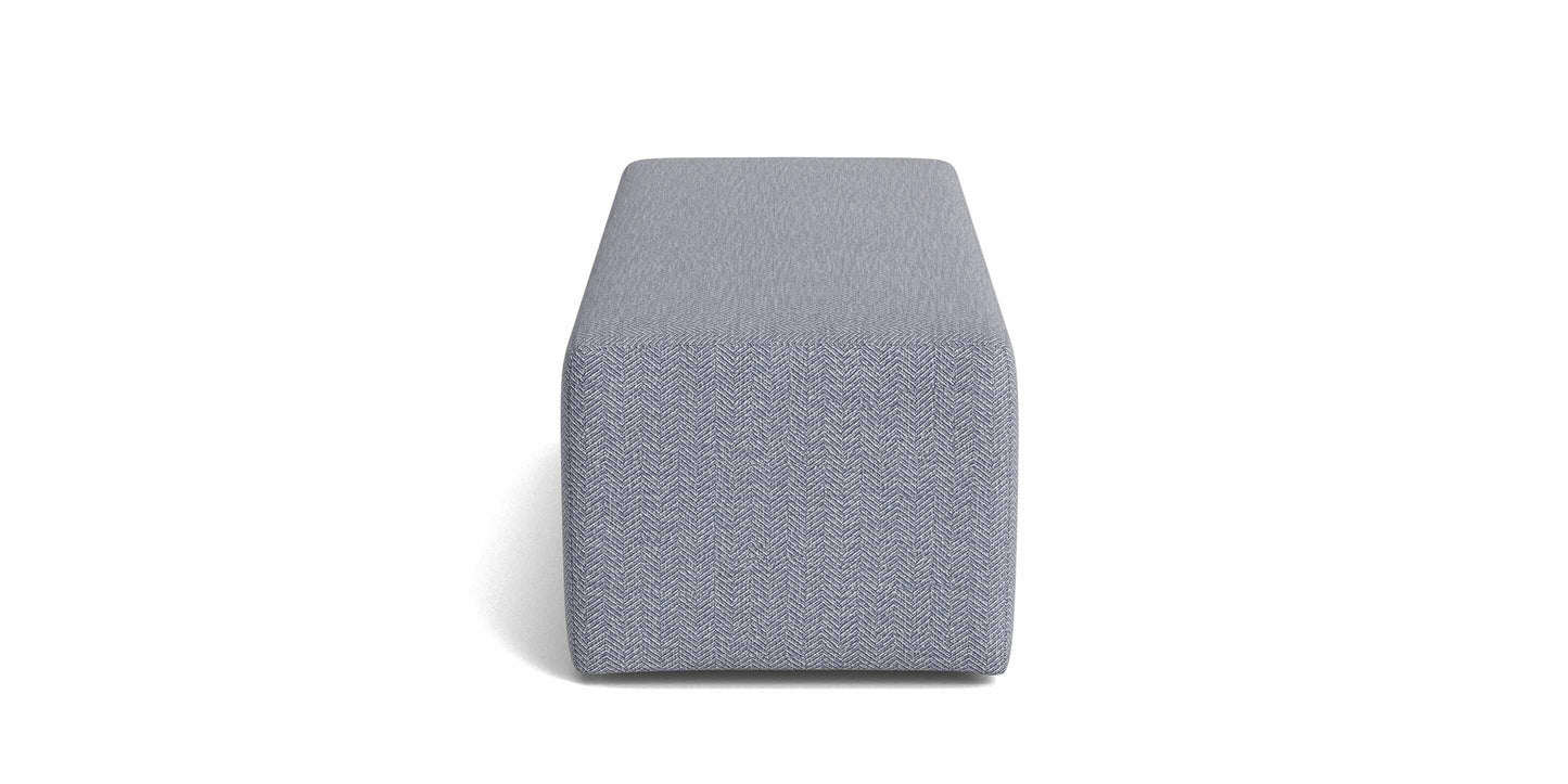 Bassett Rolland Rectangular Ottoman — Custom Fabric, Made in USA