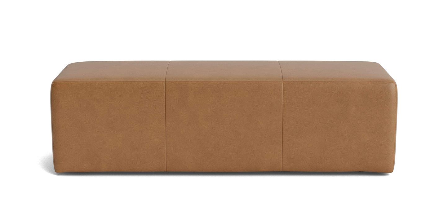 Bassett Rolland Rectangular Ottoman — Custom Leather, USA-Made