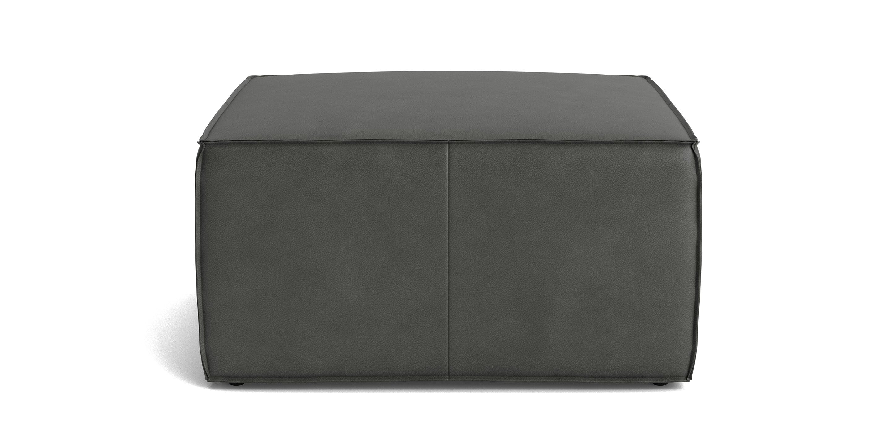 Bassett Rhonda Square Ottoman 32" — Leather, Built to Order
