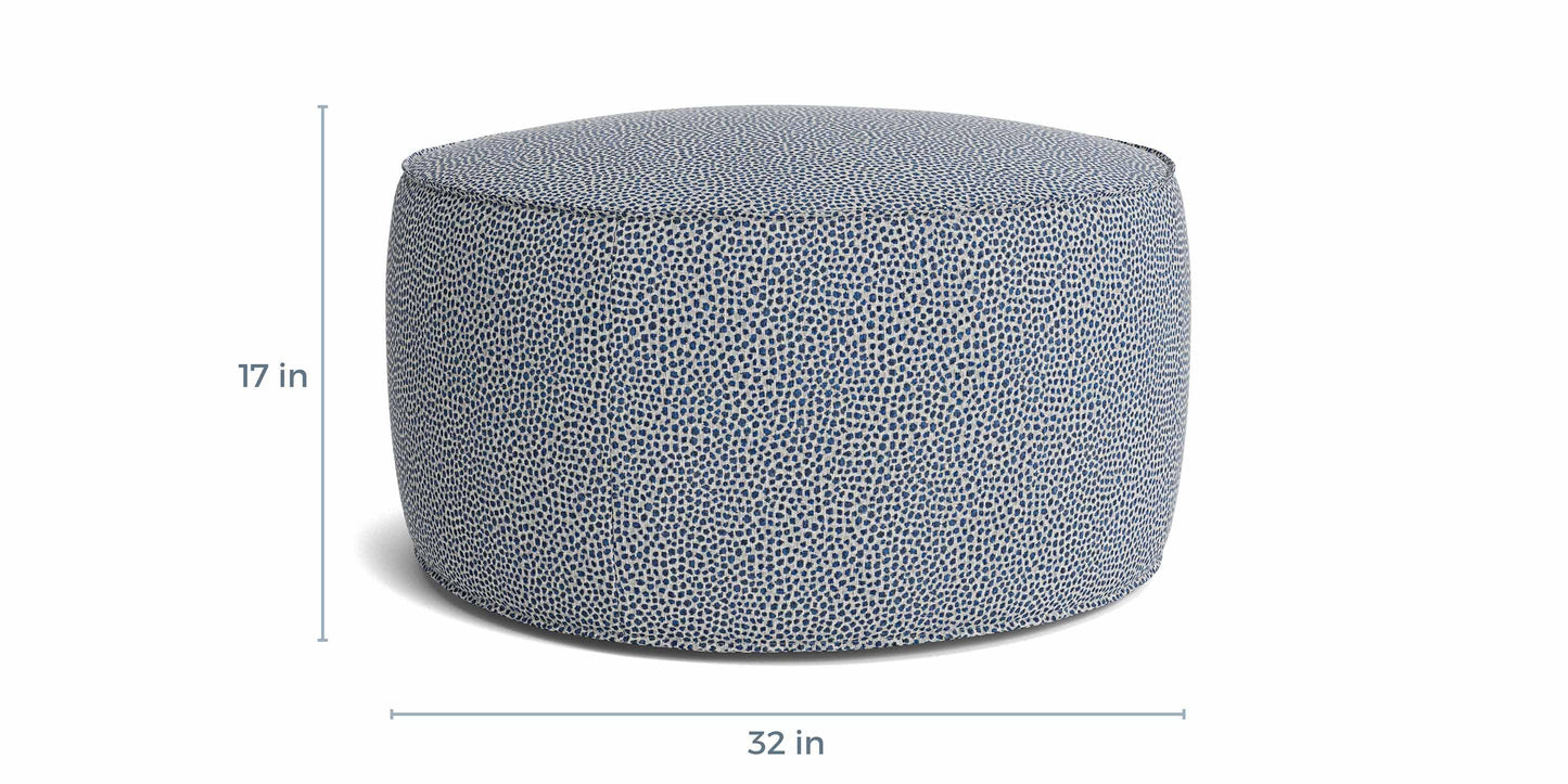 Bassett Rhonda Round Ottoman 40" — Your Fabric, Built in the USA Bassett Ottoman