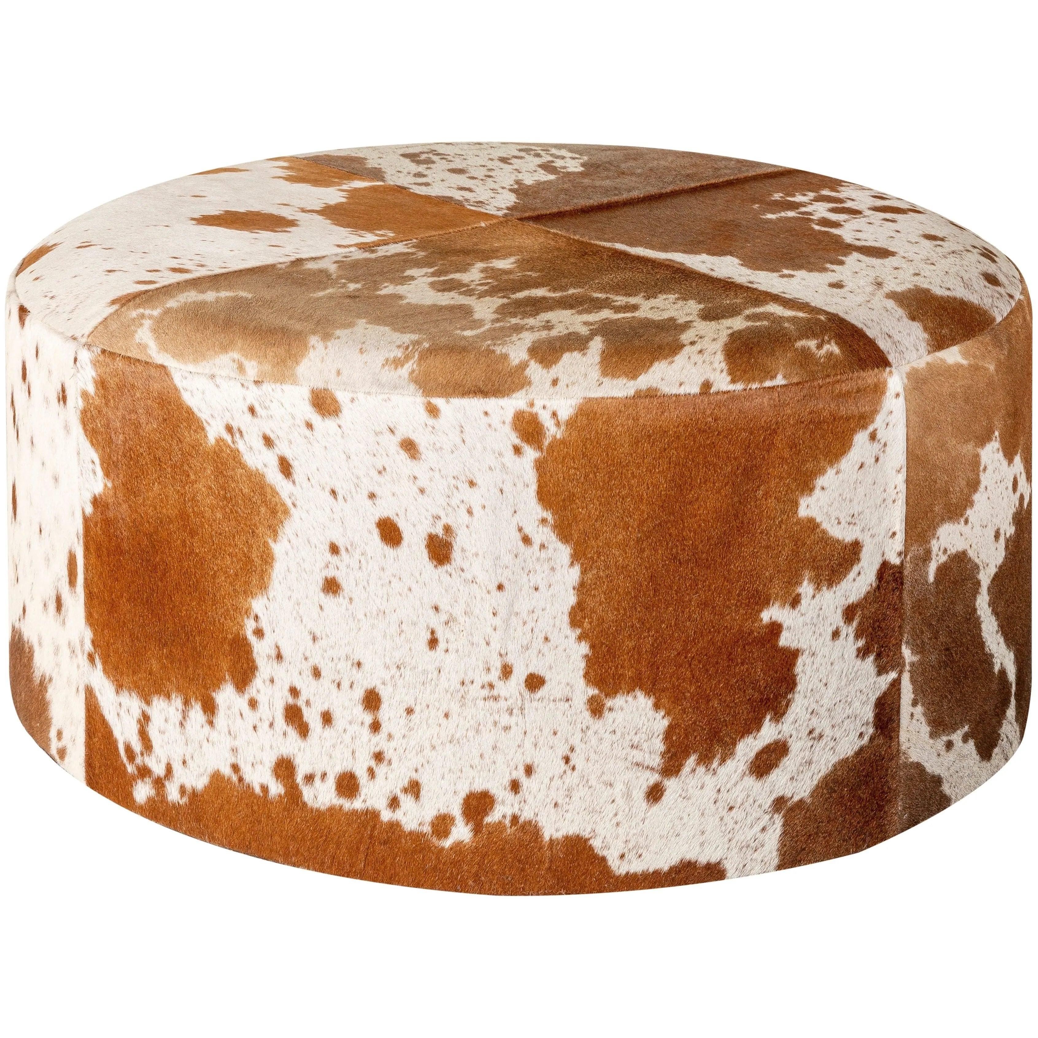 Abilene Ottoman — Brown/White Livabliss Ottoman