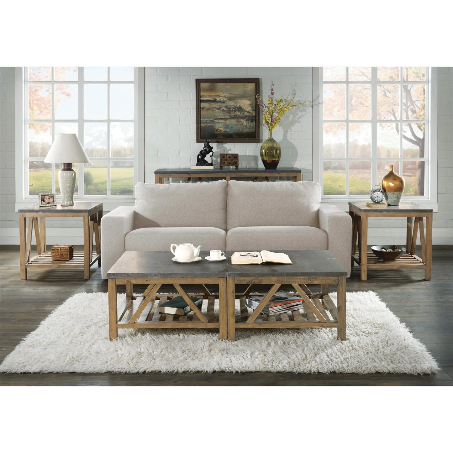 Weatherford Rect End Tbl-blustone Top Riverside Furniture Tables