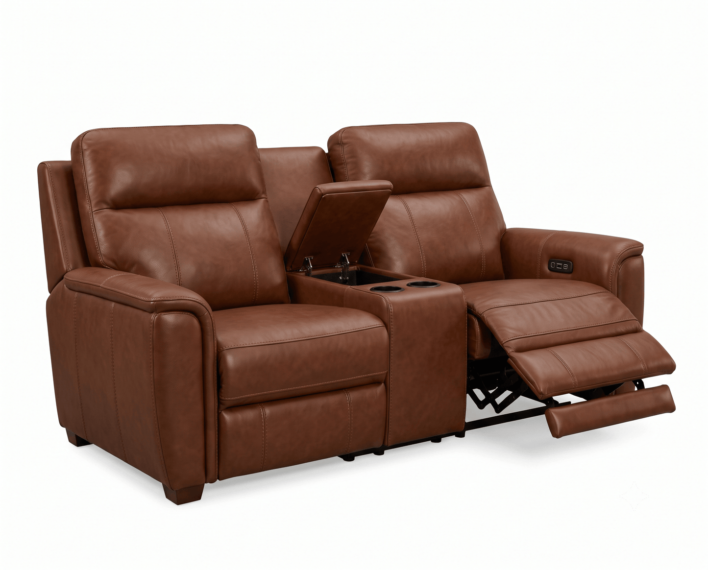 Bassett Sonny Motion Loveseat with Console — Power Reclining Bassett Reclining Sofa