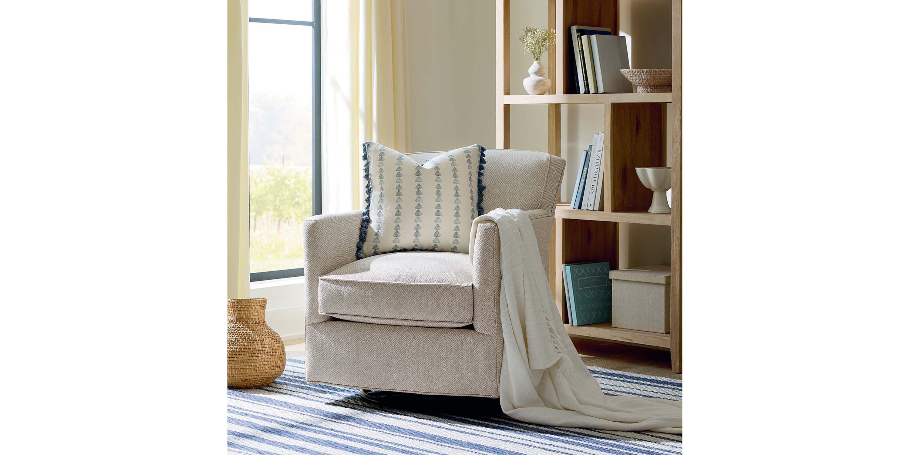 Shala Blue Pillow Bassett Home Decor