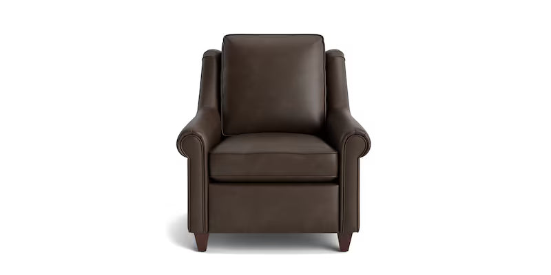 Bassett Magnificent RAF Reclining Chair — Right-Arm End, Custom Leather Bassett Reclining Sofa