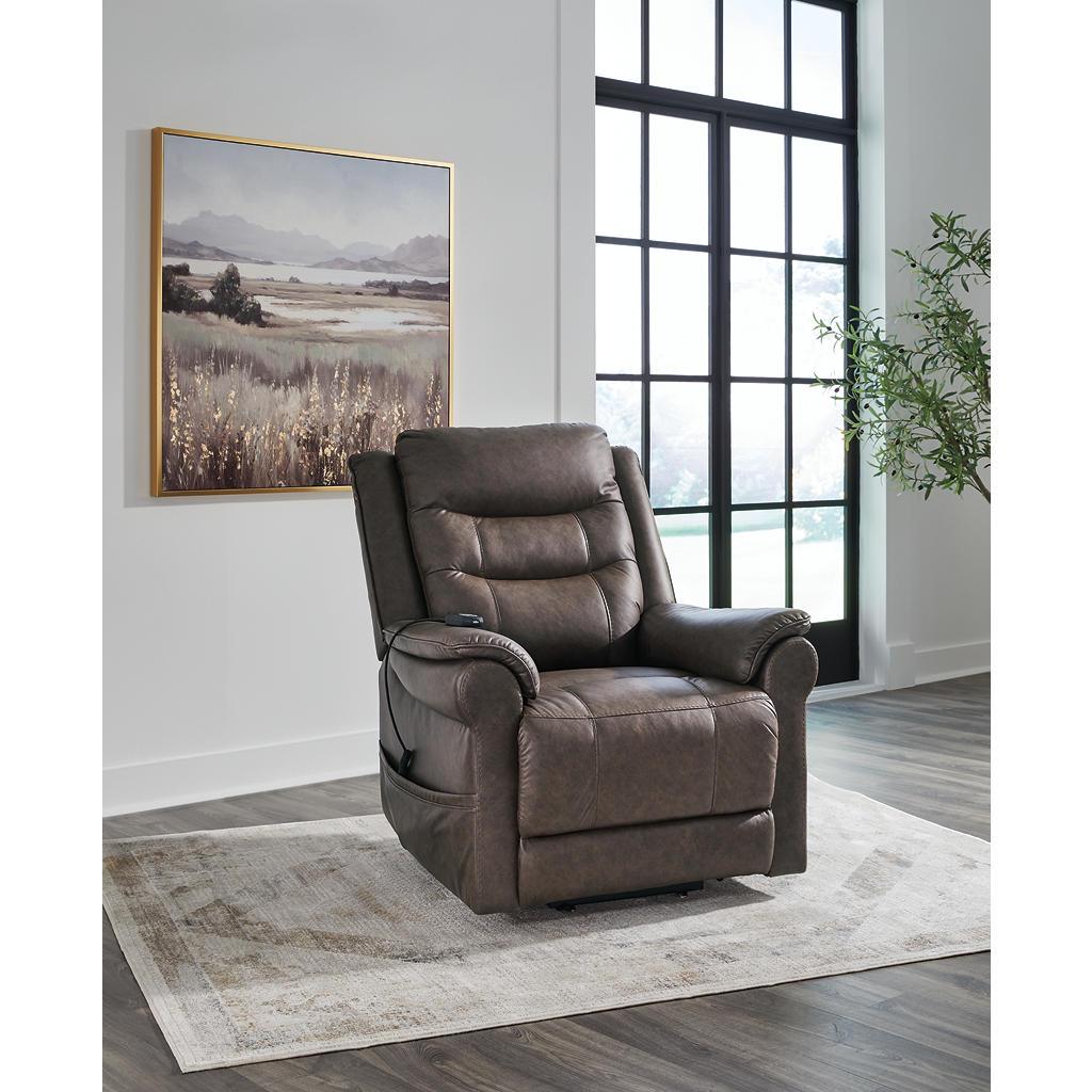Oatman Power Lift Recliner — Umber with Heat and Massage Signature Design by Ashley® Living Room