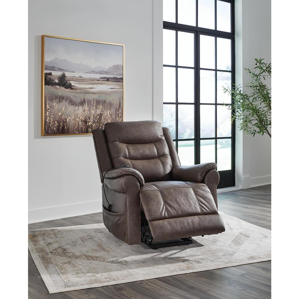 Oatman Power Lift Recliner — Umber with Heat and Massage Signature Design by Ashley® Living Room