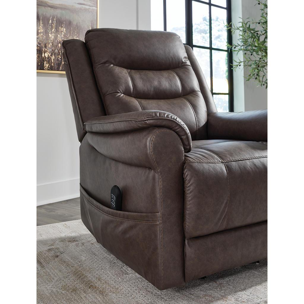 Oatman Power Lift Recliner — Umber with Heat and Massage Signature Design by Ashley® Living Room