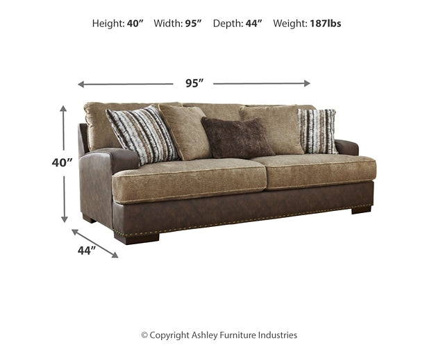 Alesbury Sofa and Oversized Swivel Accent Chair