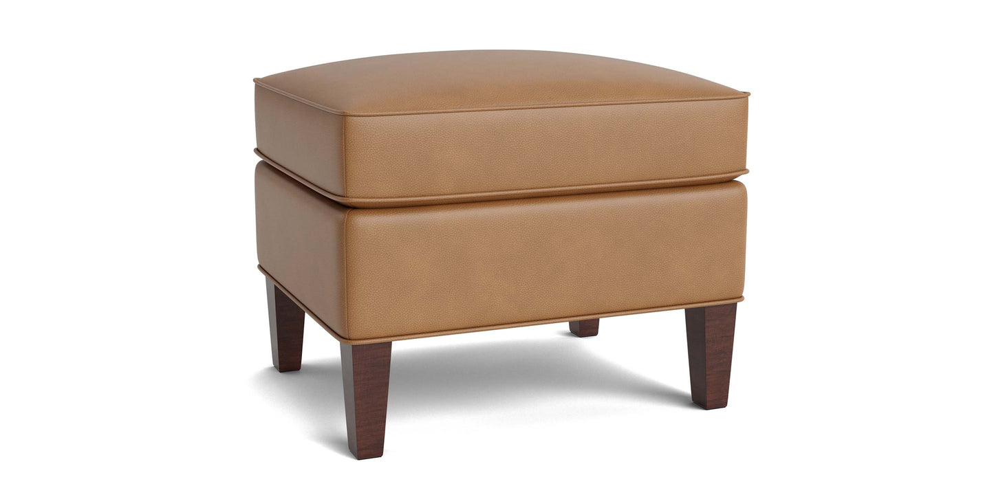 Kent Leather Ottoman Bassett