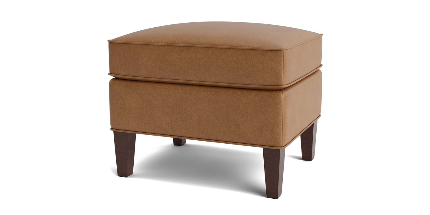 Kent Leather Ottoman Bassett