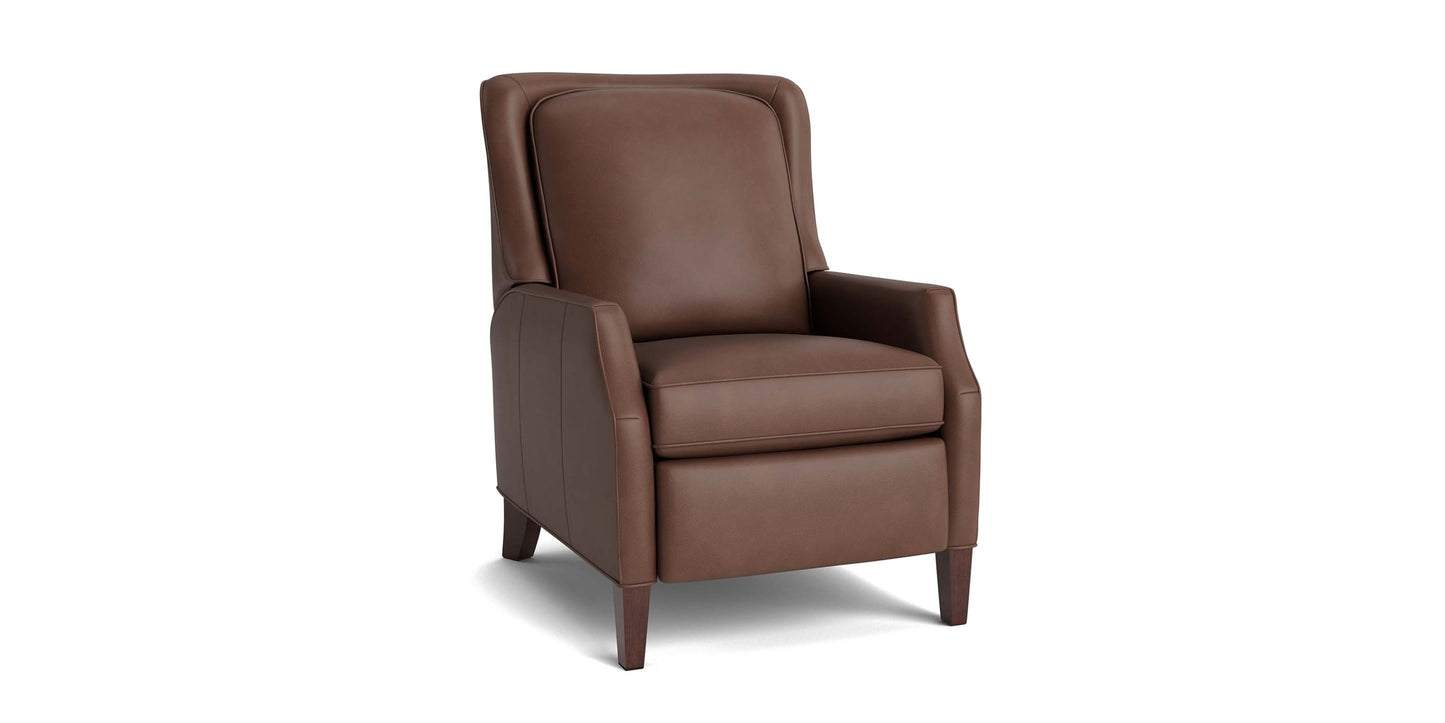 Kent Leather Slope Arm Manual Recliner Bassett