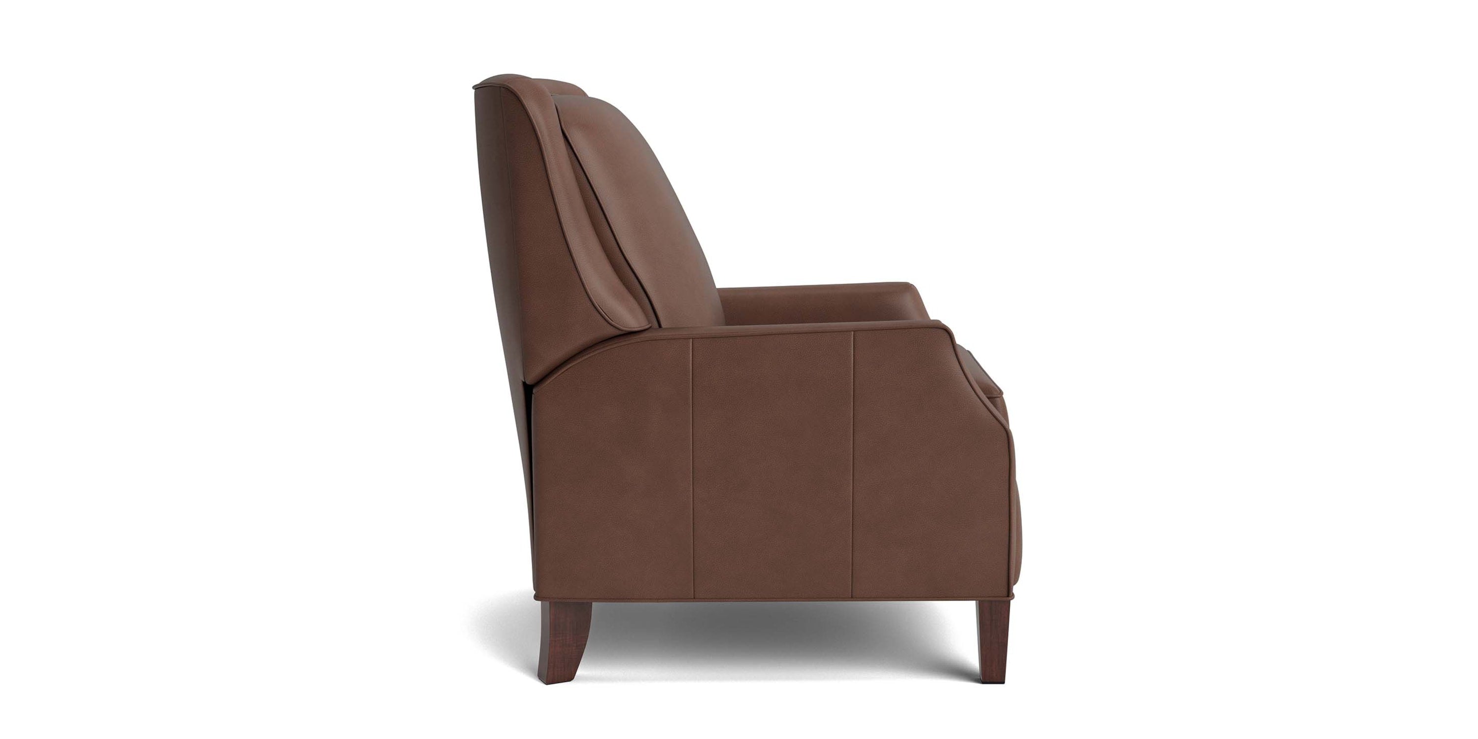 Kent Leather Slope Arm Manual Recliner Bassett