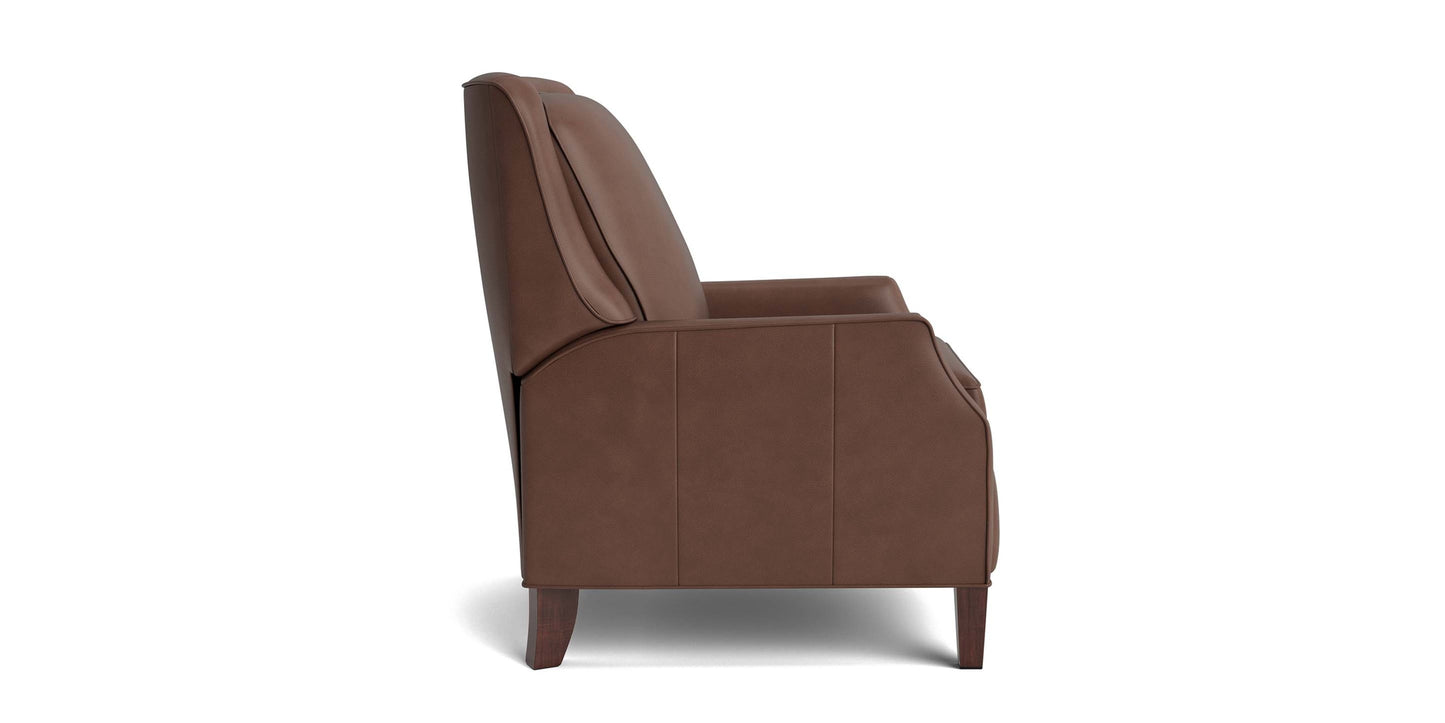 Kent Leather Slope Arm Manual Recliner Bassett