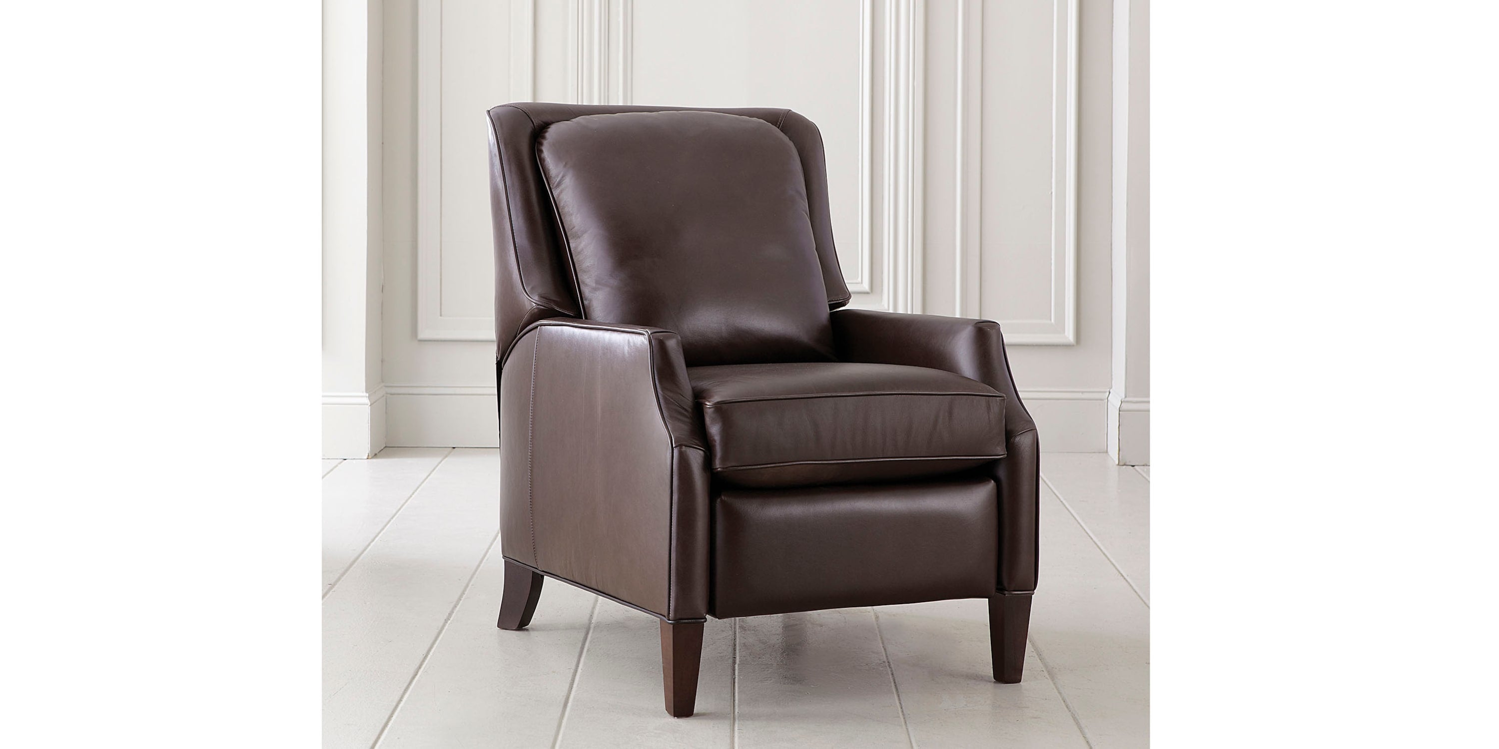 Kent Leather Slope Arm Manual Recliner Bassett