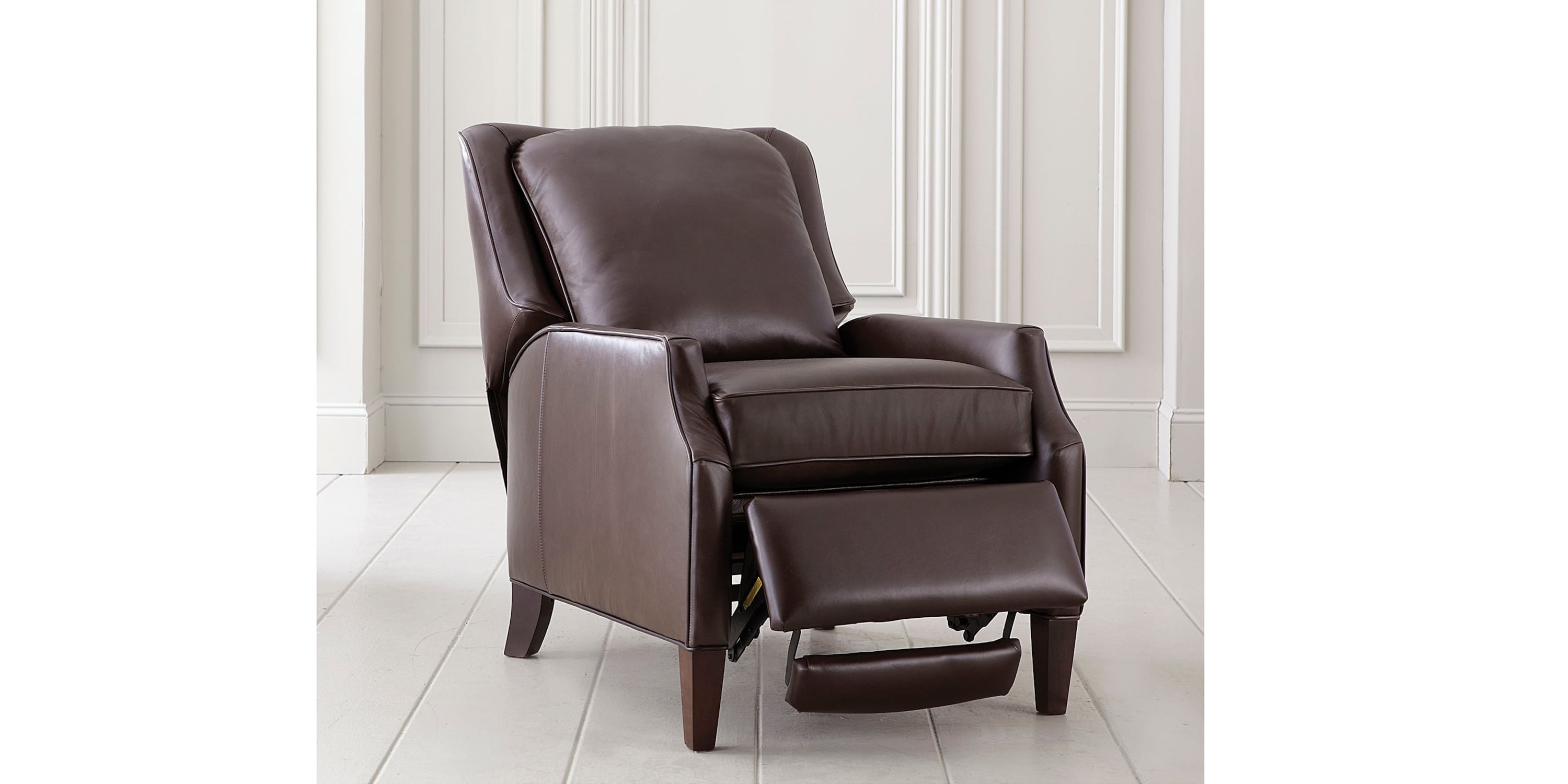 Kent Leather Slope Arm Manual Recliner Bassett