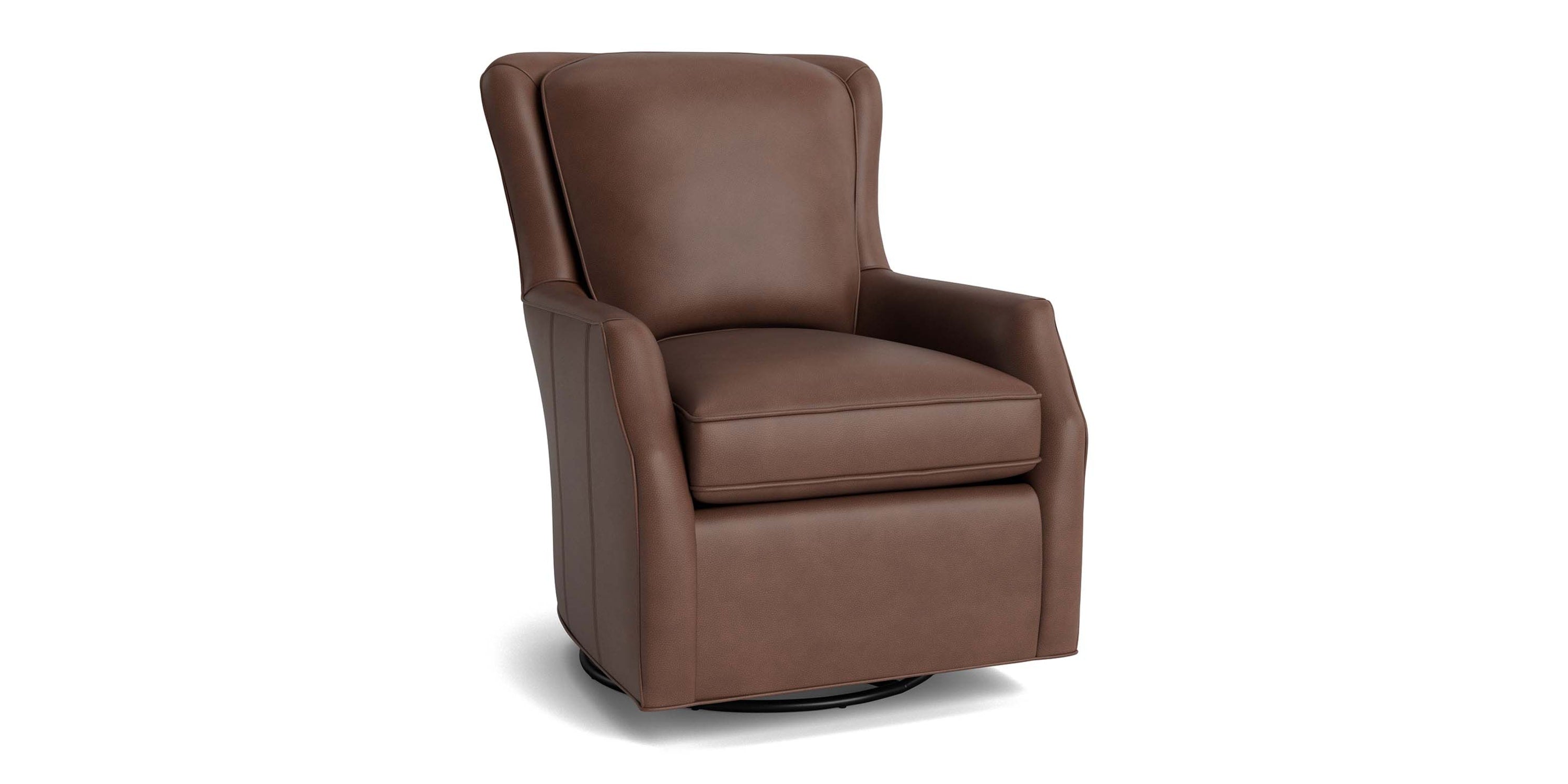 Kent Leather Slope Arm Swivel Chair Bassett