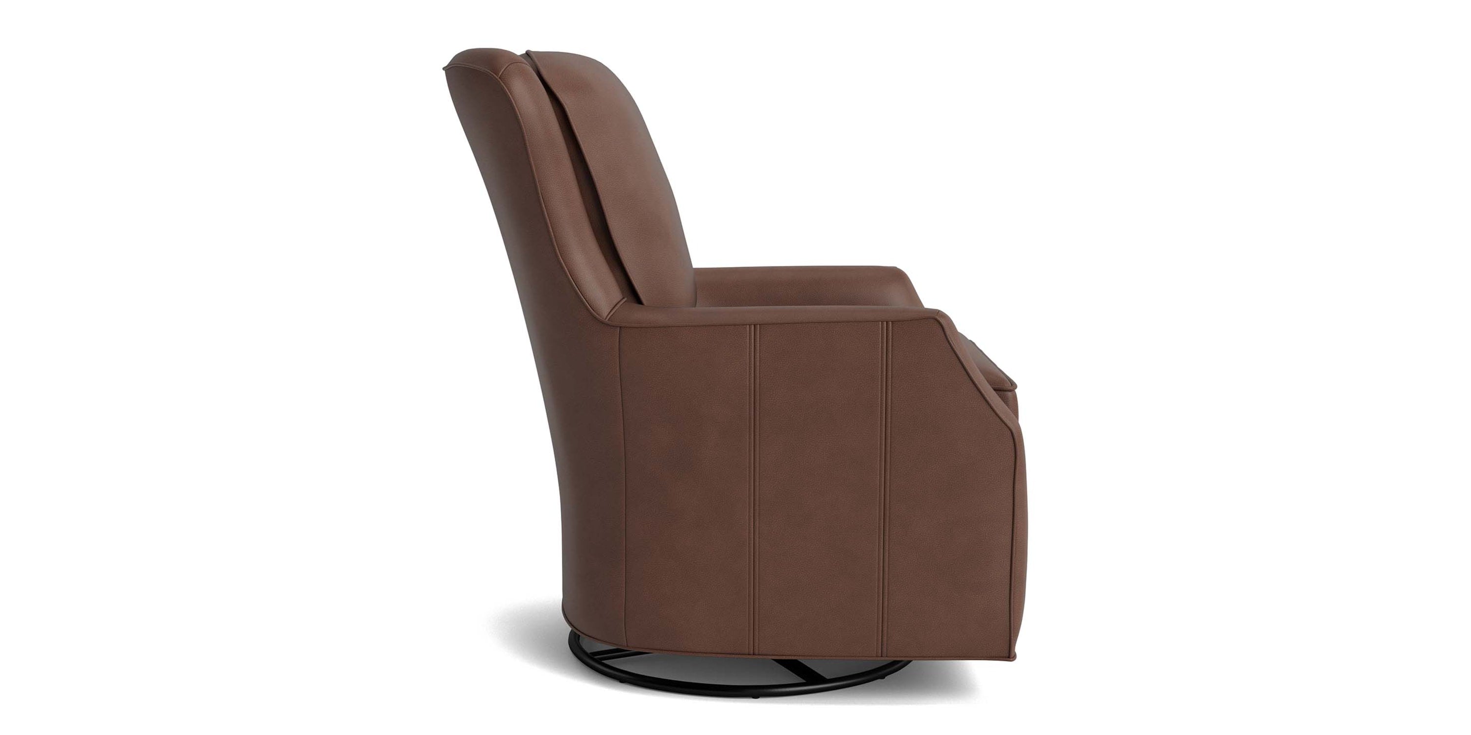 Kent Leather Slope Arm Swivel Chair Bassett