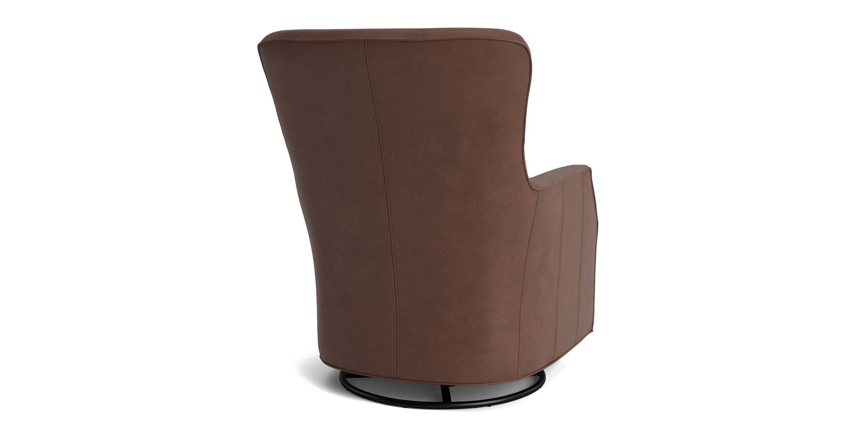 Kent Leather Slope Arm Swivel Glider Bassett