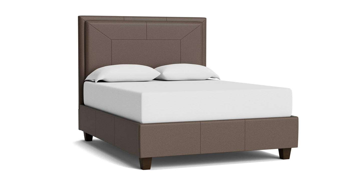 Manhattan Leather Upholstered Bed Bassett Bedroom Furniture