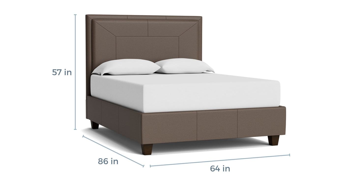 Manhattan Leather Upholstered Bed Bassett Bedroom Furniture