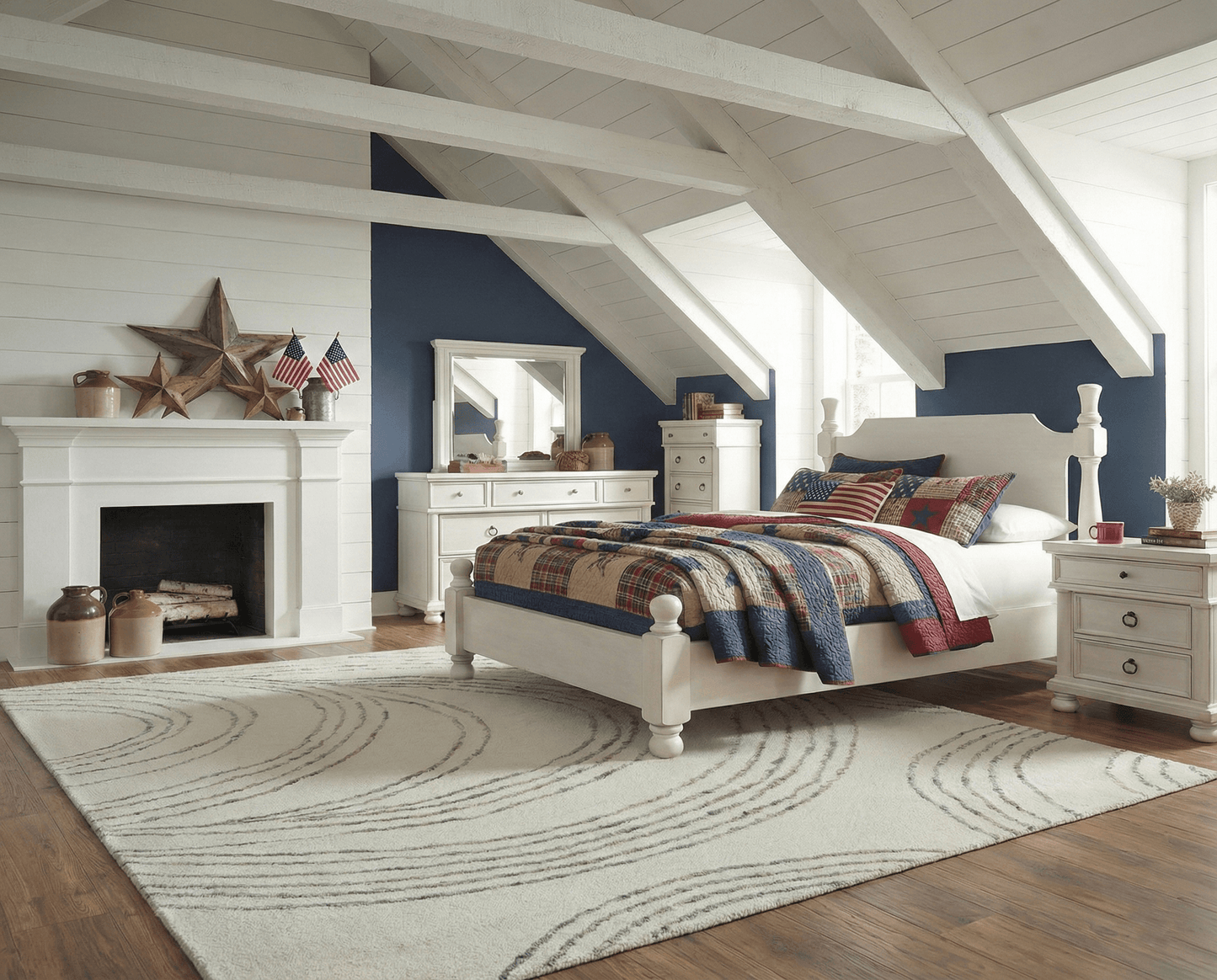 DOORBUSTER! Rowlenstown Queen Poster Bed, Dresser and Mirror Signature Design by Ashley® Uncategorized