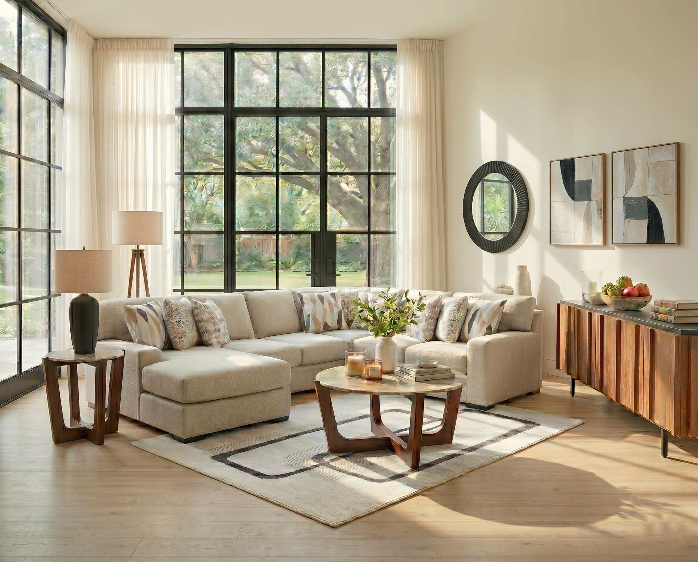 Laurelgrove Sectional (S10) — Pebble Benchcraft® Living Room