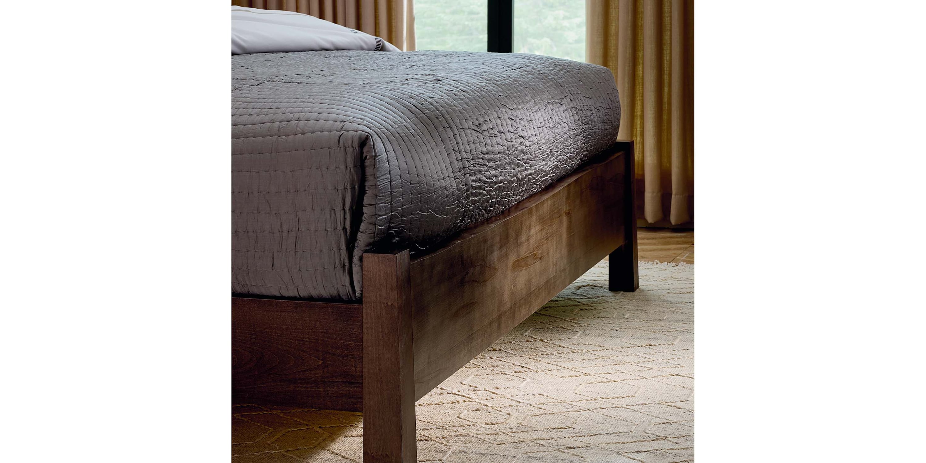 Heritage Live Edge Leather Upholstered Bed Bassett Bedroom Furniture