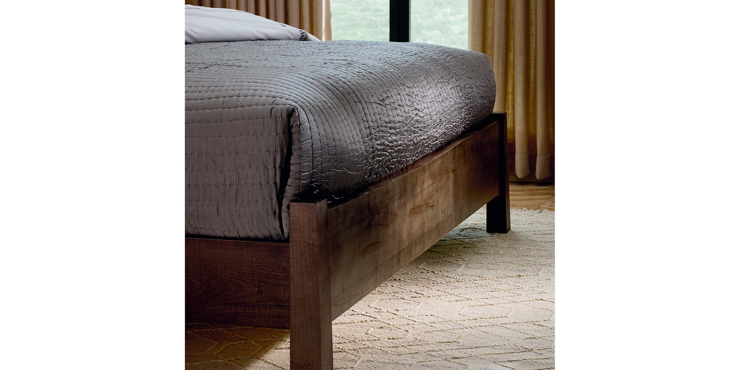 Heritage Live Edge Leather Upholstered Bed Bassett Bedroom Furniture