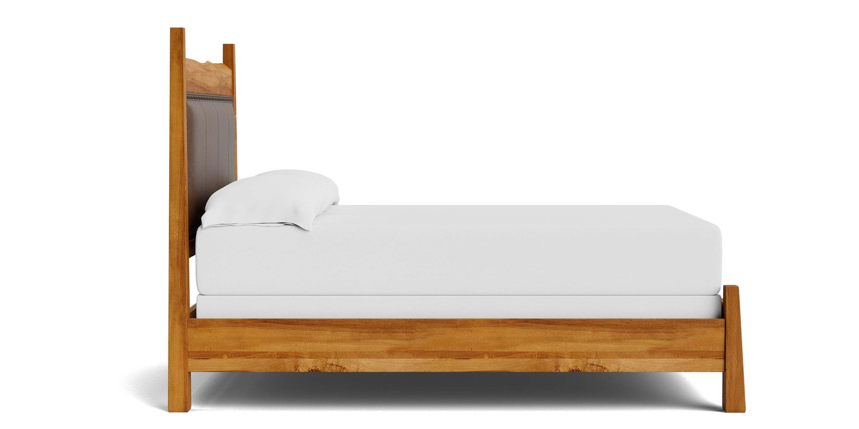 Heritage Live Edge Leather Upholstered Bed Bassett Bedroom Furniture