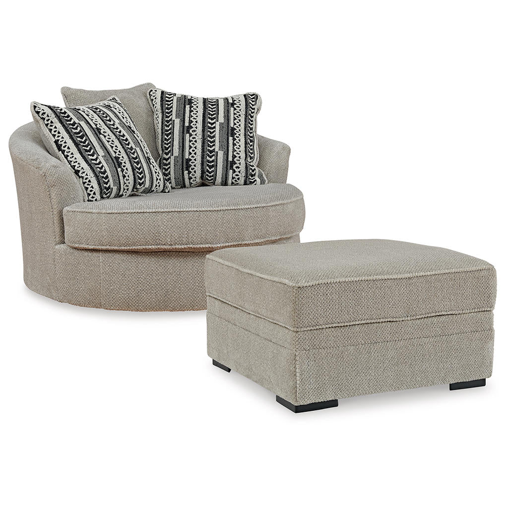 Calnita Oversized Swivel Chair and Ottoman Benchcraft® Uncategorized
