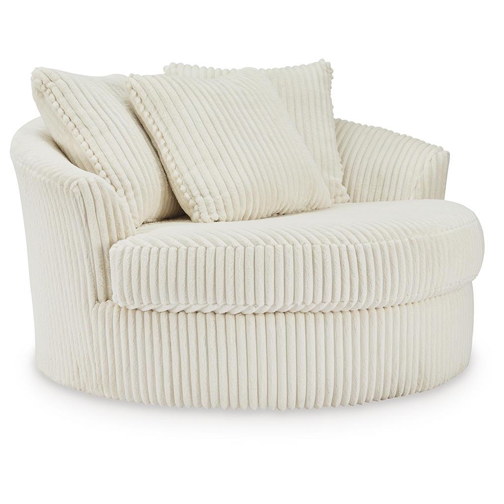 Lindyn Oversized Swivel Accent Chair — Ivory 360-Degree Nest Signature Design by Ashley® Living Room