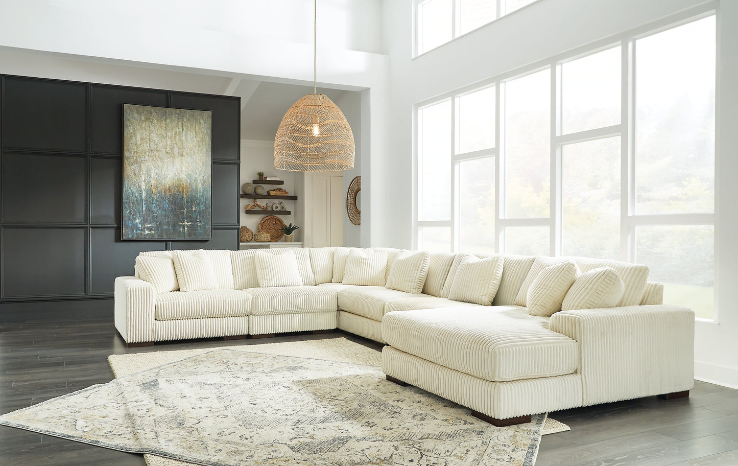 Lindyn 6-Piece Sectional with Chaise and Ottoman