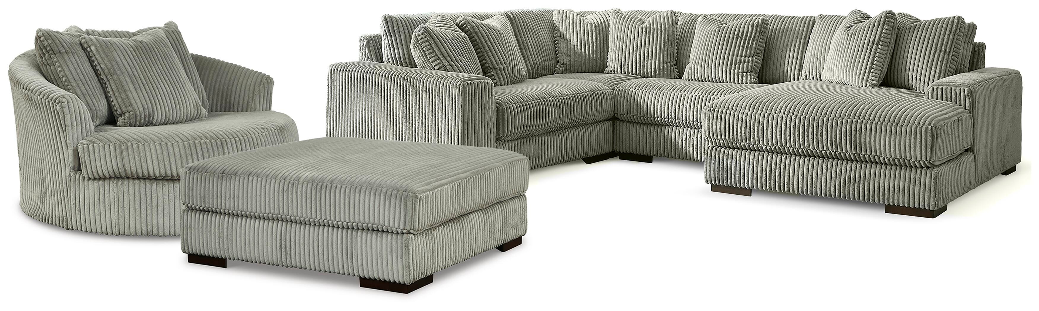 Lindyn 4-Piece Sectional, Swivel Chair and Ottoman — 6 Pieces Signature Design by Ashley® Living Room