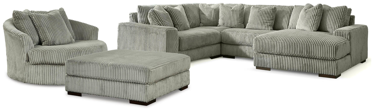 Lindyn 4-Piece Sectional, Swivel Chair and Ottoman — 6 Pieces Signature Design by Ashley® Living Room