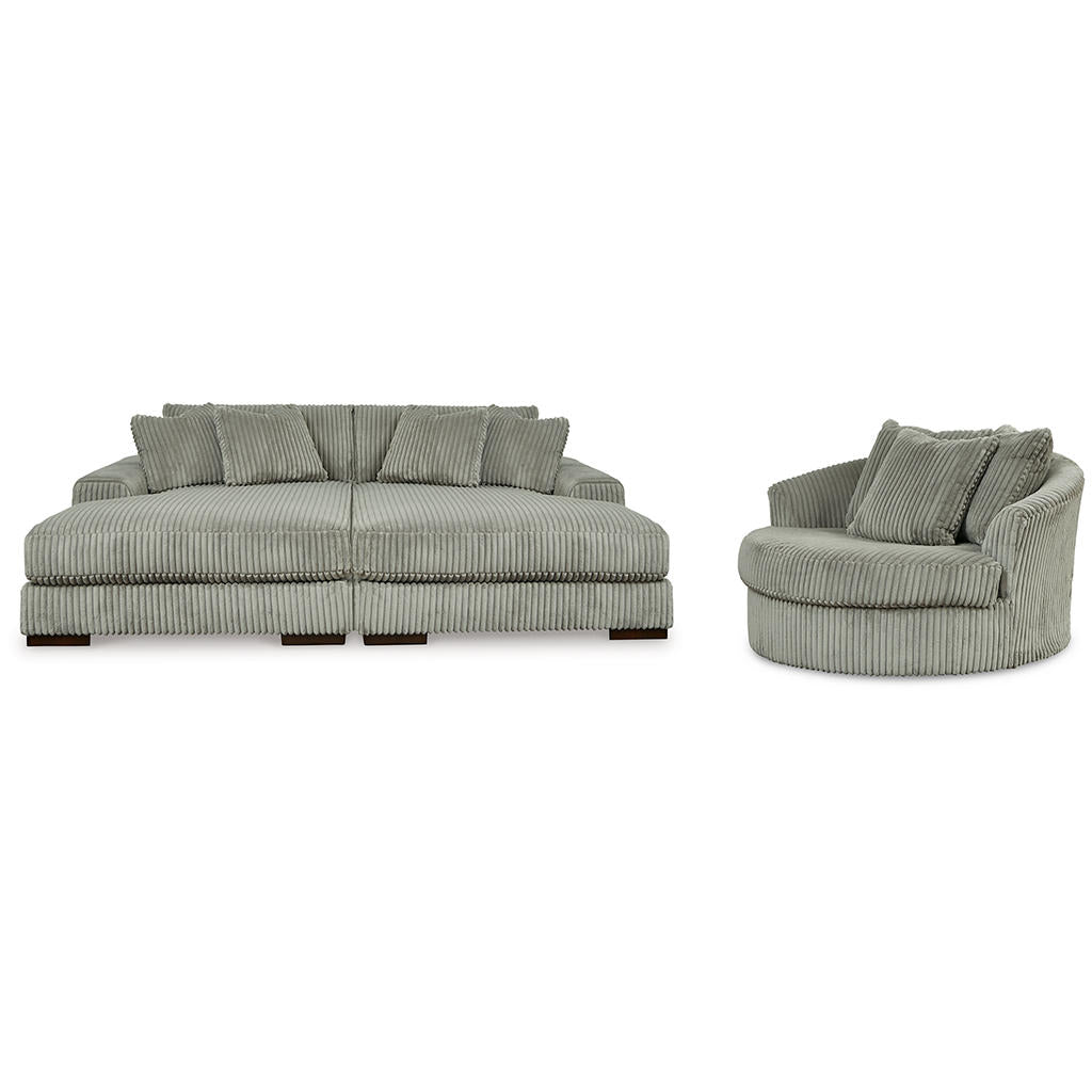 Lindyn Super Chaise with Oversized Swivel Chair Signature Design by Ashley® Uncategorized