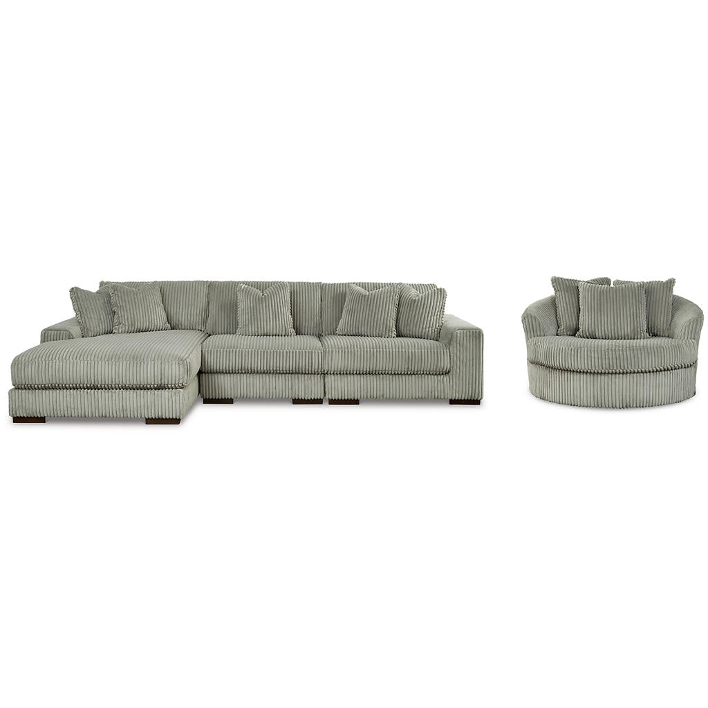 Lindyn 3-Piece Sectional and Oversized Swivel Accent Chair Signature Design by Ashley® Uncategorized
