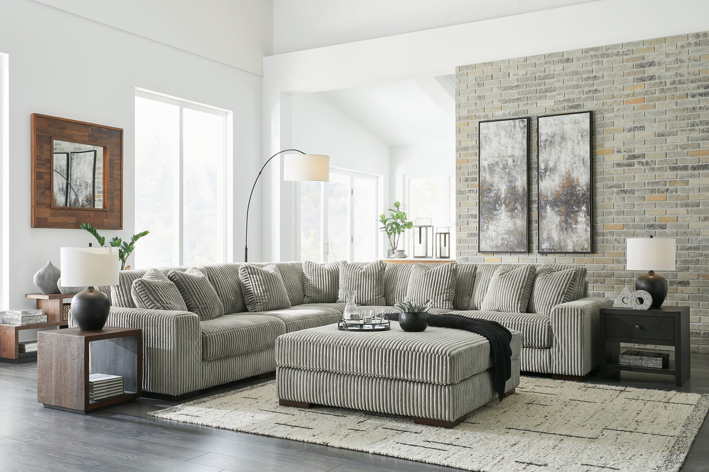 Lindyn 5-Piece Sectional and Ottoman