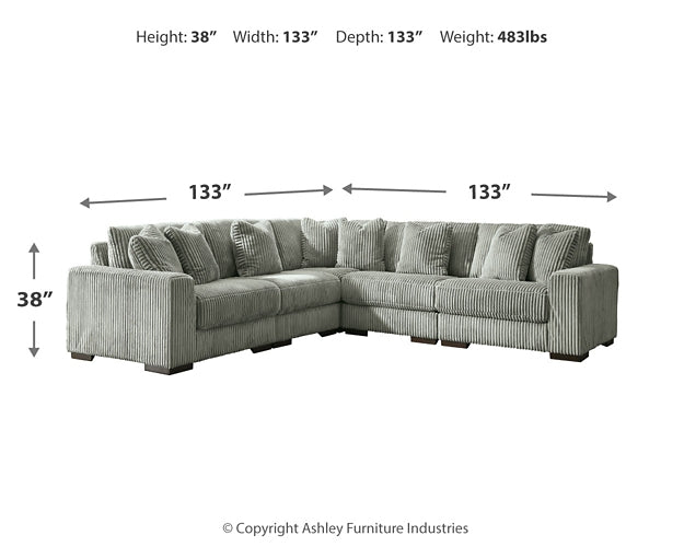 Lindyn 5-Piece Sectional and Ottoman