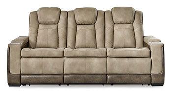 Next-Gen Durapella Power Sofa — Sand, Extended Ottomans Signature Design by Ashley® Living Room