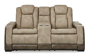 Next-Gen Durapella Console Loveseat — Sand, Extended Ottoman Signature Design by Ashley® Living Room