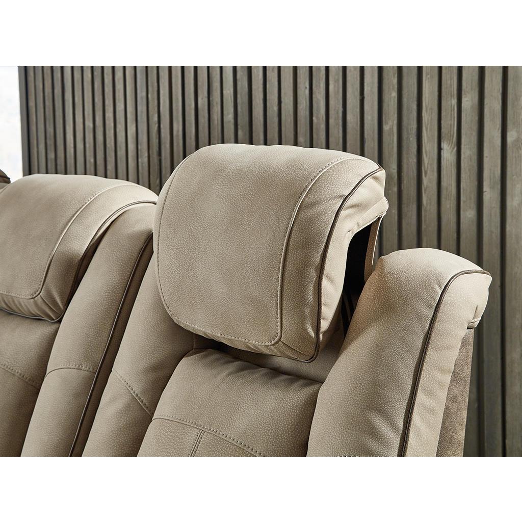 Next-Gen Durapella Power Sofa — Sand, Extended Ottomans Signature Design by Ashley® Living Room