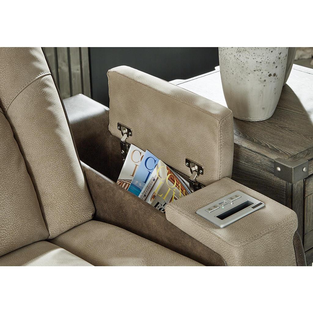 Next-Gen Durapella Console Loveseat — Sand, Extended Ottoman Signature Design by Ashley® Living Room