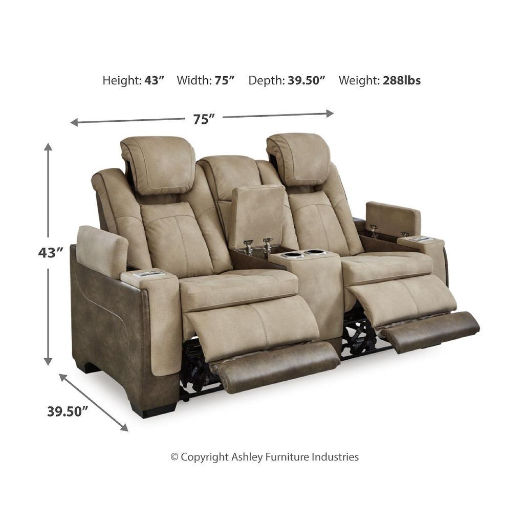Next-Gen Durapella Console Loveseat — Sand, Extended Ottoman Signature Design by Ashley® Living Room