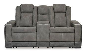 Next-Gen Durapella Console Loveseat — Slate, Extended Ottoman Signature Design by Ashley® Living Room
