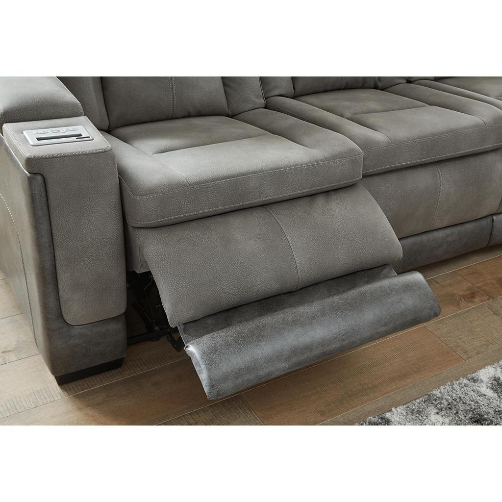 Next-Gen Durapella Console Loveseat — Slate, Extended Ottoman Signature Design by Ashley® Living Room