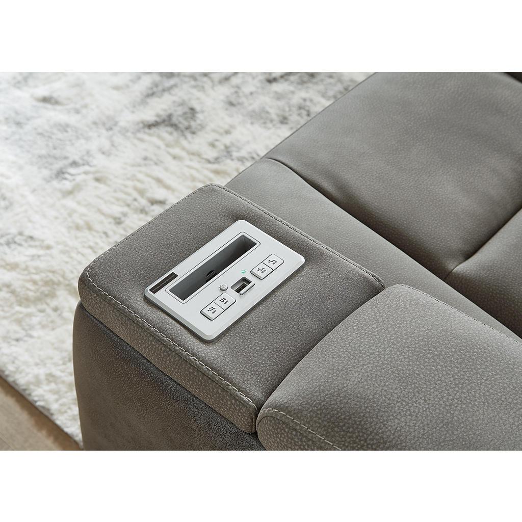 Next-Gen Durapella Console Loveseat — Slate, Extended Ottoman Signature Design by Ashley® Living Room